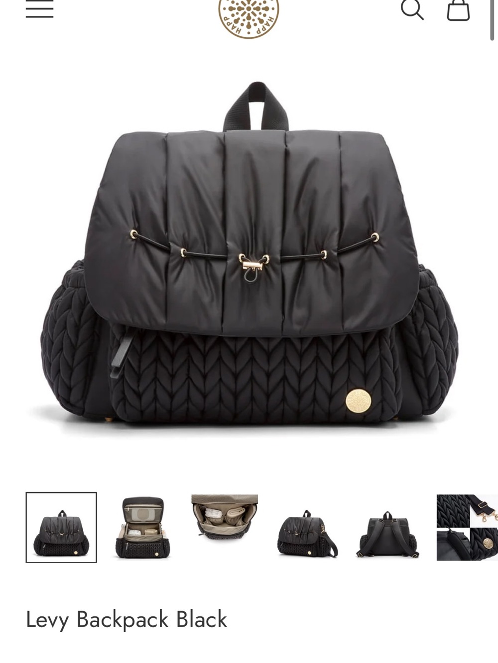 HAPP Brand Levy Backpack Black - Diaper Bag